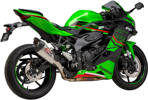 Yoshimura Street AT2 Stainless Slip-On Exhaust w/ Stainless Muffler, Kawasaki Ninja ZX-4R / Ninja ZX-4RR 2023–2026