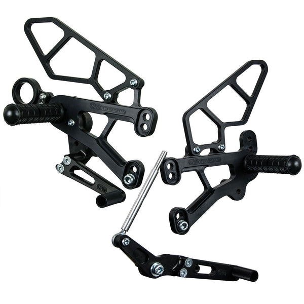 Woodcraft Complete Rearset RACE ONLY — 2009-2014 BMW S1000RR / S1000R