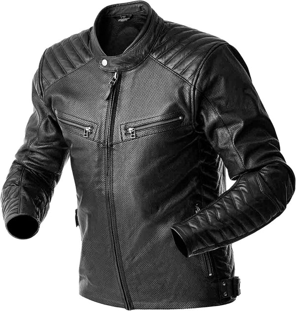 Roadster Air D3O Leather Jacket — Black