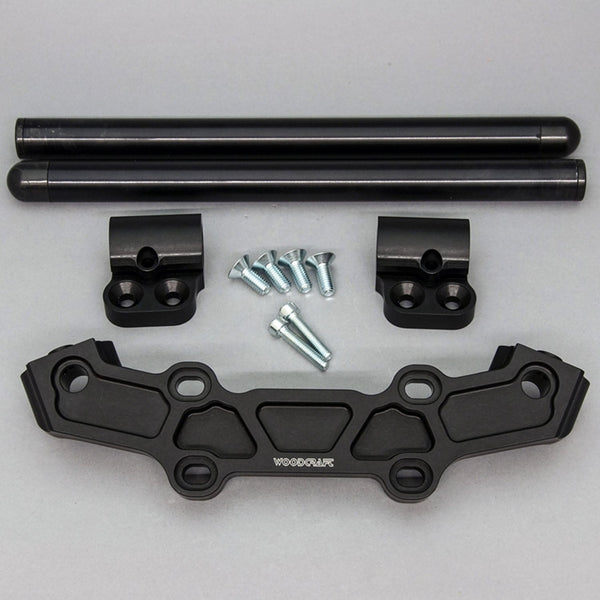Woodcraft Clipon Adapter Plate w/ XL Black Bars Yamaha 2017 FZ-09, MT-09, XSR900 2022-25