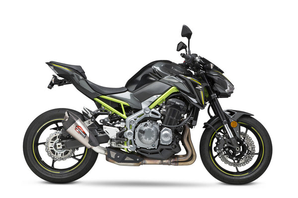 Yoshimura Street AT2 Stainless Slip-On Exhaust w/ Stainless Muffler, Kawasaki Z900 2017–2024