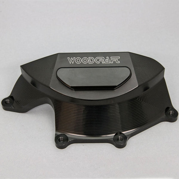 Woodcraft RHS Clutch Cover Protector with Skid Pad — Aprilia RSV4 / Tuono V4