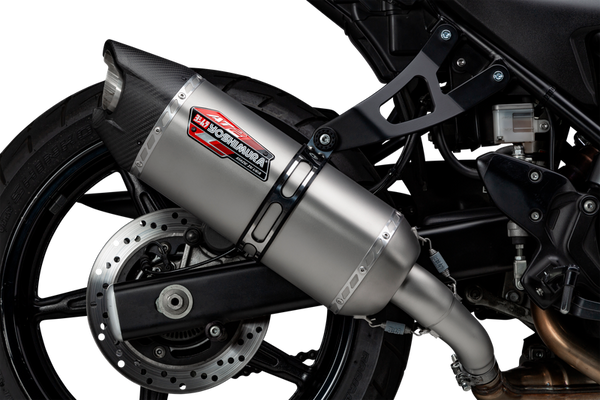 Yoshimura Street AT2 Stainless Slip-On Exhaust w/ Stainless Muffler, Suzuki SV650 / SV650X 2017–2026 (11670BM522)