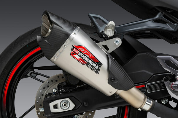 Yoshimura Street AT2 Stainless Slip-On Exhaust w/ Stainless Muffler, CF-MOTO 450NK / 450SS 2023–2026