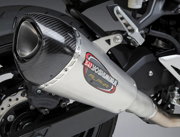 Yoshimura Street ALPHA-T Stainless Slip-On Exhaust w/ Stainless Muffler, Kawasaki Ninja 400 / Z400 2018–2023