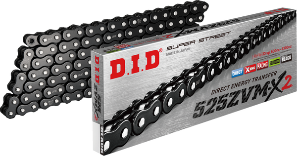 D.I.D 525ZVM-X2 X-Ring Chain — 120 links Black