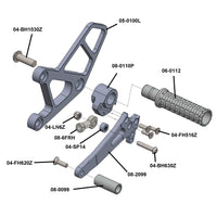 05-0100B Kawasaki ZX6/ZX7/ZX9 Rearset Complete