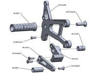 05-0165B Kawasaki Ninja ZX10 2006-10 Complete Rearset Kit w/ Pedals - STD/GP Shift