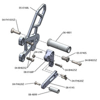 05-0168B 2011-15 Kawasaki ZX-10R Rearset  - STD Shift