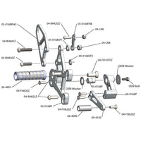 05-0168B 2011-15 Kawasaki ZX-10R Rearset  - STD Shift