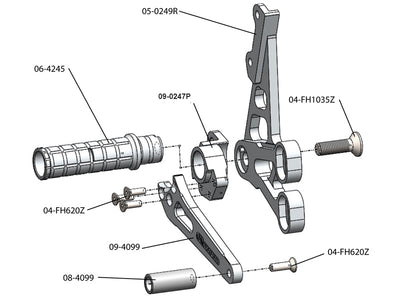 05-0249B 2007-08 Suzuki GSX-R1000 Complete Rearset