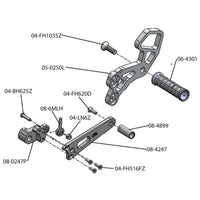 05-0250 Suzuki GSX-R600/750/1000 Rearset w/Shifter