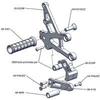 05-0339B 2008-16 Honda CBR1000RR Complete Rearset