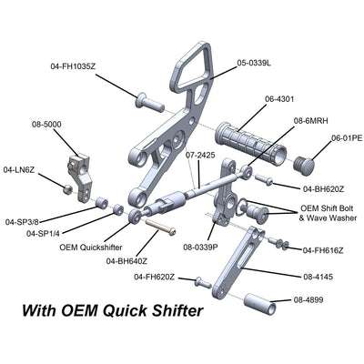 Honda CBR1000RR Complete Rearset