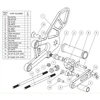 05-0375B Honda CBR250R/300R Complete Adjustable Rearset  - STD Shift