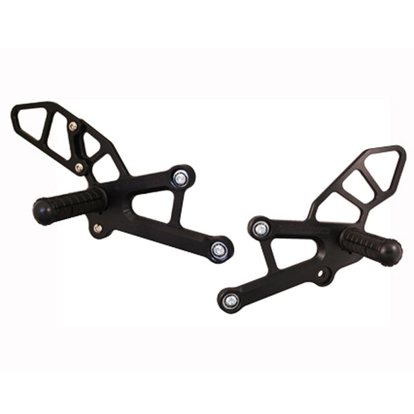 Woodcraft Adjustable Standard Rearset Kit - STD Shift Only — Honda CBR250R / CBR300R