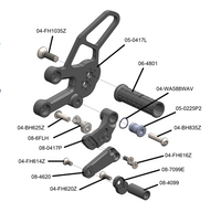 05-0417B Yamaha YZF-R7 Complete Rearset Kit w/ Pedals