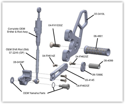 05-0439B Yamaha MT09 Rearset Kit