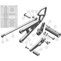 05-0448B 2006-16 Yamaha R6 Rearset  - STD Shift