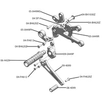 05-0448B 2006-16 Yamaha R6 Rearset  - STD Shift