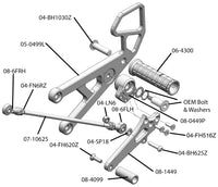 05-0449 Yamaha R6 Rearset - GP Shift w/Shift Pedal