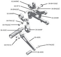 05-0449 Yamaha R6 Rearset - GP Shift w/Shift Pedal