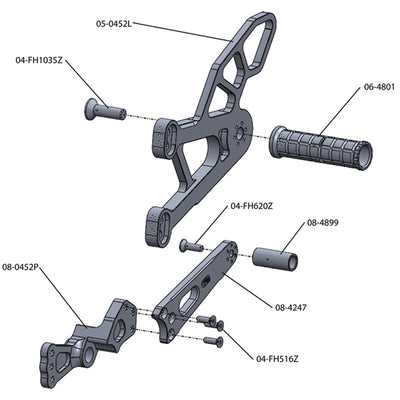 05-0452B 2009-14 Yamaha R1 Complete  Rearset