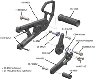 05-0456B Yamaha R6 Rearset - STD Shift
