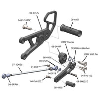 05-0457B Yamaha R6 Rearset  - GP Shift