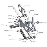 05-0503B Triumph Daytona 675R Rearset  - GP Shift w/QS Rod - RACE USE ONLY (No Side Stand)