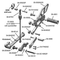 05-0507B Triumph Daytona 675R Rearset  - GP Shift w/QS