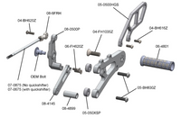 05-0513B Triumph Street Triple 765 Rearsets - STD Shift w/o QS
