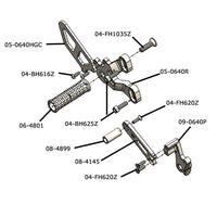 05-0640B Ducati 848/1098/1198/848 Evo Complete Rearset  - Black