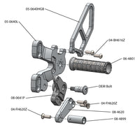05-0641 Ducati 1198SP/848 EVO Rearset GP w/Shift Pedal (Factory QS)