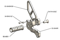 05-0641 Ducati 1198SP/848 EVO Rearset GP w/Shift Pedal (Factory QS)