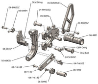 05-0647B Ducati Panigale V2 thru 2024/899/959/1199/1299 STD Shift Complete Rearset