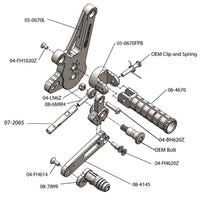 05-0671B Ducati Diavel GP Shift Adjustable Complete Rearset Kit