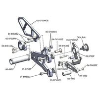 05-0752B 2009-14 BMW S1000RR, 2014-16 S1000R Complete Rearset  RACE ONLY
