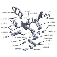 05-0759B BMW S1000R Complete Rearset  - STD/GP