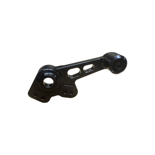 Woodcraft Left Inner Adjustable Rearset Bracket, Black — Aprilia RS660