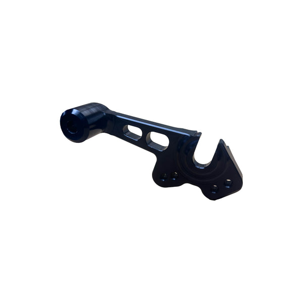 Woodcraft Right Inner Adjustable Rearset Bracket, Black — Aprilia RS660