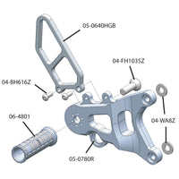 05-0780B MV Agusta F3/Brutale 675/800RR GP/STD Adjustable Rearset Kit w/Shift pedal
