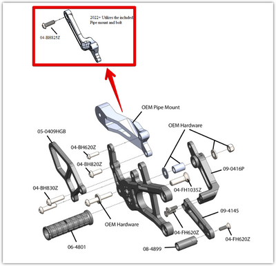 05-0415B Yamaha MT10  Complete Rearset