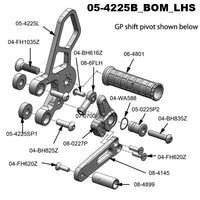05-4225B Suzuki SV650 Rearset Complete - STD Shift