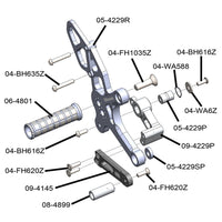 05-4229B Suzuki SV650 Rearset Complete