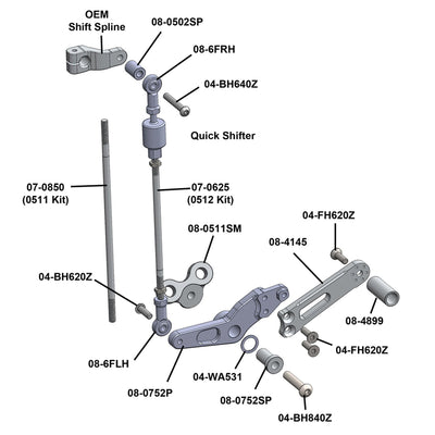 08-0511 Triumph 675 06-2012 ( w/ aftermarket Quickshuft) GP Shift Pedal