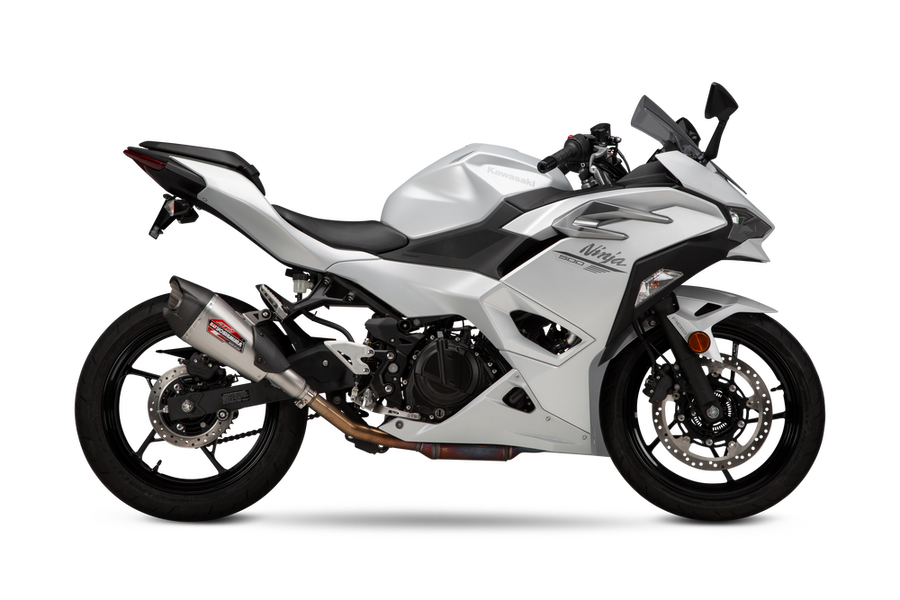 Yoshimura Street AT2 Stainless Slip-On Exhaust w/ Stainless Muffler, Kawasaki Ninja 400 and 3 more, 2018–2026