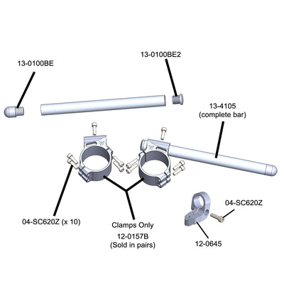 Ducati Panigale 57mm Clip-ons with Damper Bracket w/ BXL