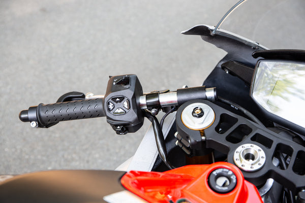 Woodcraft 1" Riser Clipons for with BXL and Reservoir mount — Aprilia RS660