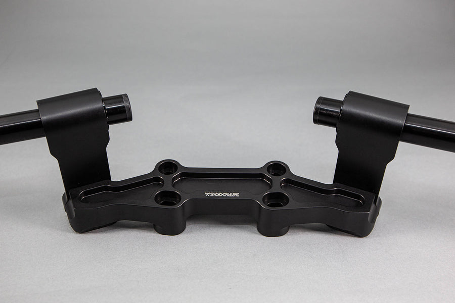 Adjustable Riser Clipon Adapter Plate w/ Std. Black Bars Kawasaki NINJA 650 2006-2016, ER6N 2009-2011 35mm Front Adjustable Rise -- 2006-2016